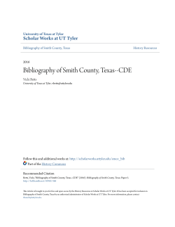 Bibliography of Smith County, Texas--CDE