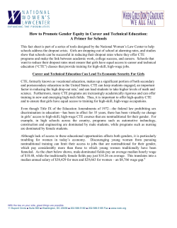 How to Promote Gender Equity in Career and Technical Education