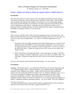 How to Prepare Images for Electronic Presentation