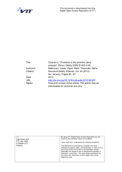 Title Closure to " Problems in the extreme value analysis"