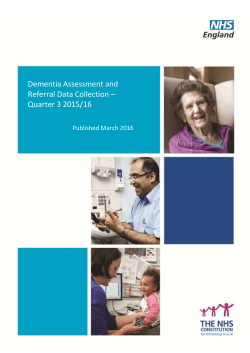 Dementia Assessment and Referral Data Collection &ndash; Quarter 3