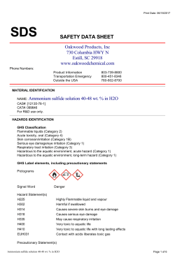 safety data sheet - Oakwood Chemicals