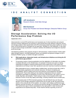 IDC - Storage Acceleration: Solving the I/O Per formance