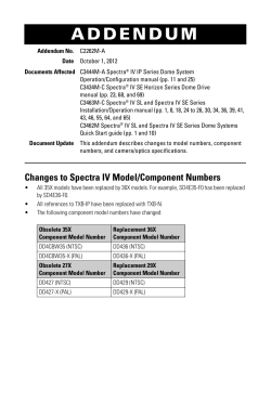 Spectra IV SE Operation Manual