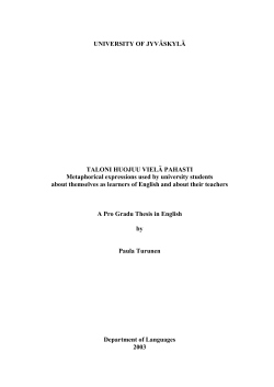 TALONI HUOJUU VIELÄ PAHASTI Metaphorical expressions used