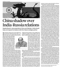 China shadow over India-Russia relations