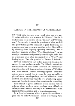SCIENCE IN THE HISTORY OF CIVILIZATION
