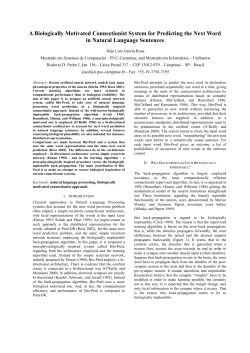 A Biologically Motivated Connectionist System for Predicting