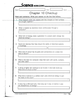 Chapter 10 Checkup/Core Concepts
