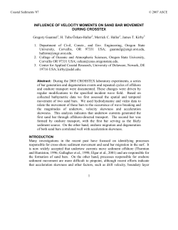Influence of Velocity Moments on Sand Bar Movement During