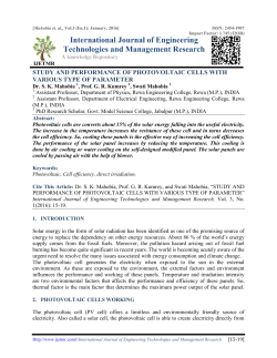 study and performance of photovoltaic cells with various type of