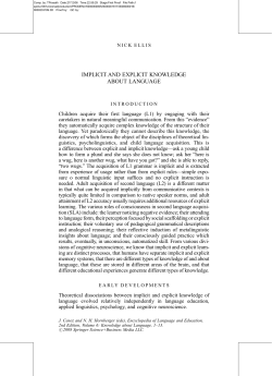implicit and explicit knowledge about language