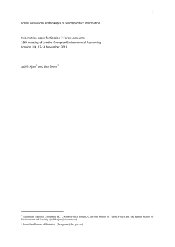 1 Forest definitions and linkages to wood product information