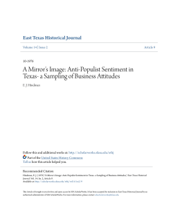 A Mirror`s Image: Anti-Populist Sentiment in Texas