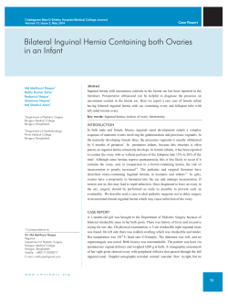 Bilateral Inguinal Hernia Containing both Ovaries in an Infant