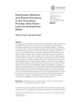 Distributed Attention and Shared Emotions in the Innovation Process