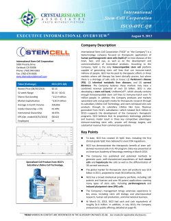 International Stem Cell Corporation