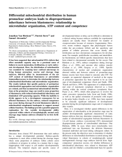 Differential mitochondrial distribution in human pronuclear embryos
