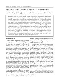 CONVERGENCE OF GDP PER CAPITA IN ASEAN COUNTRIES
