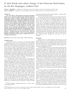 El Nin&tilde;o floods and culture change: A late Holocene flood history for