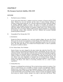 CHAPTER 27 The European Search for Stability, 1920&ndash;1939