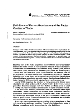 Definitions of Factor Abundance and the Factor