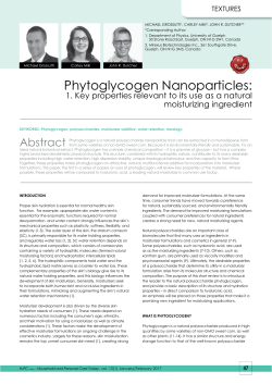Phytoglycogen Nanoparticles