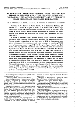 EPIDEMIOLOGIC STUDIES OF CORONARY HEART DISEASE AND