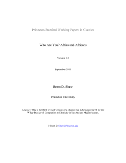 Africa and Africans Brent D. Shaw