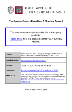 The Agrarian Origins of Mau Mau: A Structural Account
