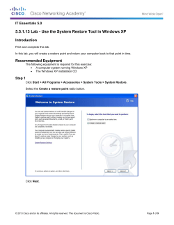 5.5.1.13 Lab - Use the System Restore Tool in Windows XP