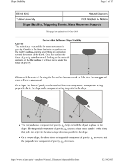 Slope Stability, Triggering Events, Mass