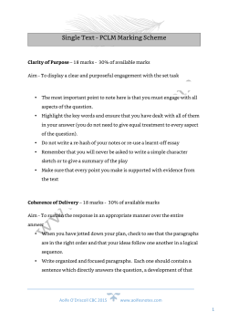 Single Text - PCLM Marking Scheme