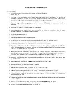 intramural cricket tournament rules - Mason Recreation