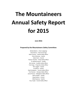 The Mountaineers Annual Safety Report for 2015