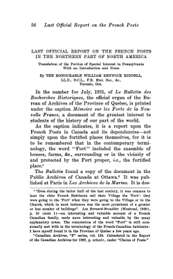 56 Last Official Report on the French Posts In the number for July