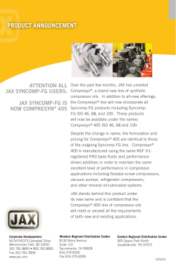 JAX Syncomp-FG is now Compresyn&reg; 405