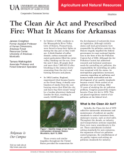 The Clean Air Act and Prescribed Fire