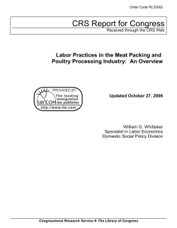Labor Practices in the Meat Packing and Poultry Processing Industry