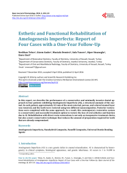 Open Journal of Stomatology - Scientific Research Publishing