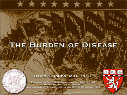 Lecture 1: The Burden of Disease