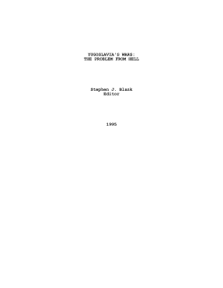 Yugoslavia`s Wars: The Problem from Hell