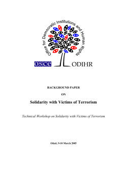 Solidarity with Victims of Terrorism