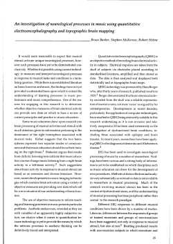 An investigation of neurological processes in music using