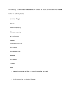 pre ap chem first nine weeks review