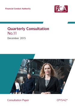 CP15/42: Quarterly Consultation Paper No. 11