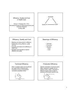 Efficiency, Quality and Cost Meanings of Efficiency Technical