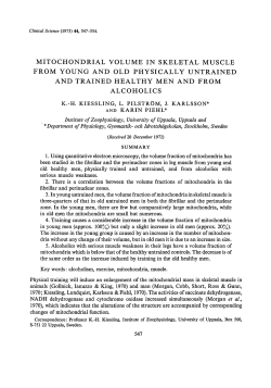Mitochondrial Volume in Skeletal Muscle from