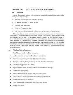 ORDINANCE 17 : PREVENTION OF SEXUAL HARASSMENT 1.0