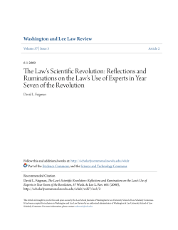 The Law`s Scientific Revolution: Reflections and Ruminations on the
